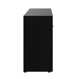 Oikiture Sideboard High Gloss 4 Doors 2 Drawers Black - Extra Image