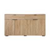 Oikiture Sideboard 4 Doors 2 Drawers Natural - 45-Degree Angle