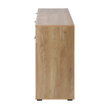 Oikiture Sideboard 4 Doors 2 Drawers Natural