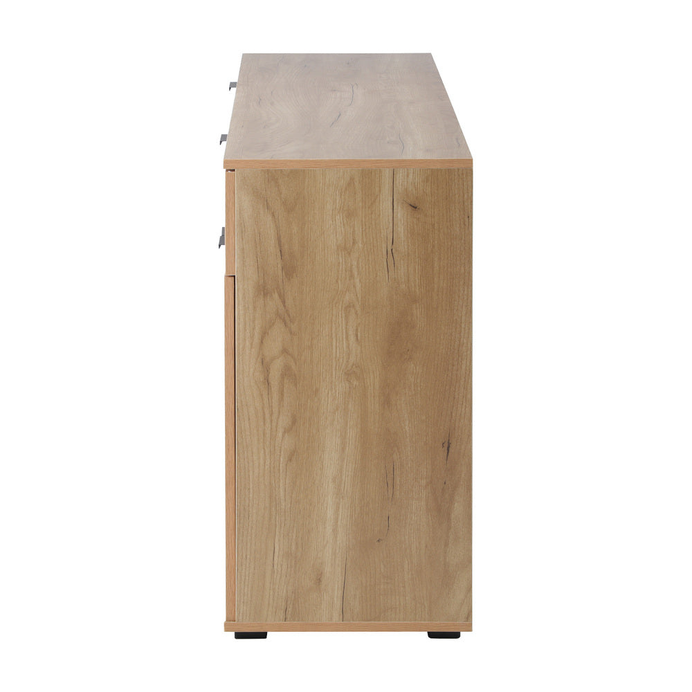 Oikiture Sideboard 4 Doors 2 Drawers Natural