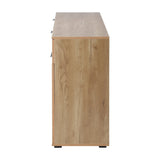 Oikiture Sideboard 4 Doors 2 Drawers Natural - Top-Down View