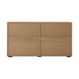 Oikiture Sideboard 4 Doors 2 Drawers Natural - Close-Up Angle