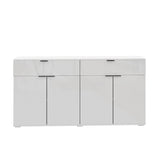Oikiture Sideboard High Gloss 4 Doors 2 Drawers White