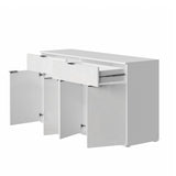 Oikiture Sideboard High Gloss 4 Doors 2 Drawers White