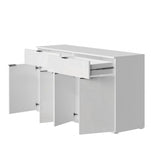 Oikiture Sideboard High Gloss 4 Doors 2 Drawers White - 45-Degree Angle