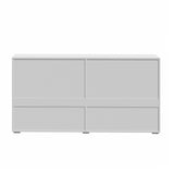 Oikiture Sideboard High Gloss 4 Doors 2 Drawers White