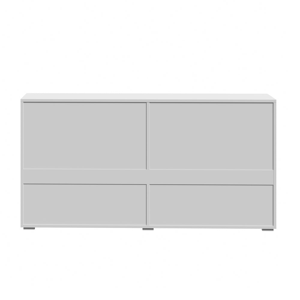 Oikiture Sideboard High Gloss 4 Doors 2 Drawers White
