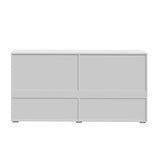 Oikiture Sideboard High Gloss 4 Doors 2 Drawers White - Extra Image