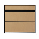 Oikiture Buffet Sideboard LED RGB High Gloss 2 Doors Black