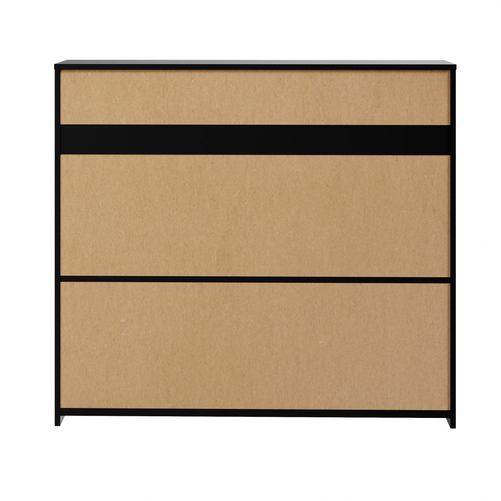 Oikiture Buffet Sideboard LED RGB High Gloss 2 Doors Black