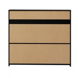 Oikiture Buffet Sideboard LED RGB High Gloss 2 Doors Black - Rear View