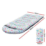Weisshorn Sleeping Bag Kids Single Bags 180cm Thermal Camping Hiking White - Front View