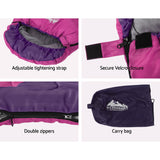 Weisshorn Sleeping Bag Kids Single 172cm Thermal Camping Hiking Pink - Close-Up Angle