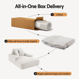 Artiss Sofa Bed Lounge Chair Recliner Couch Reading Chairs Sleeper Cloud Sofas Faux Fur Fabric - Top-Down View