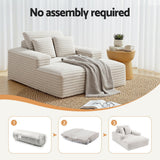 Artiss Sofa Bed Lounge Chair Recliner Couch Reading Chairs Sleeper Cloud Sofas Faux Fur Fabric - 45-Degree Angle
