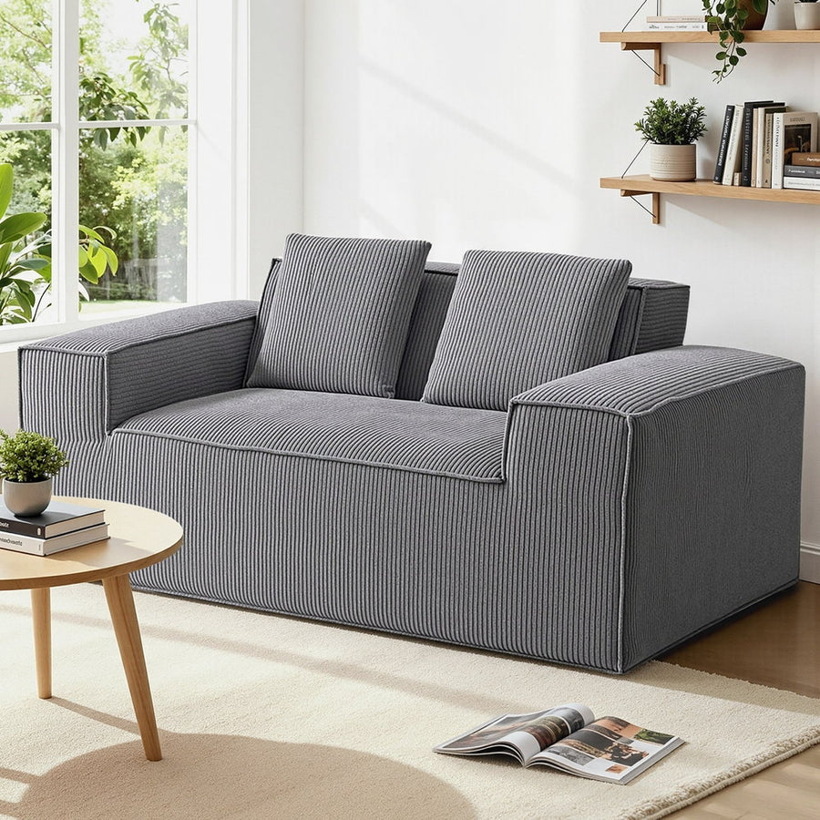 Artiss 2 Seater Sofa Loveseat Sofas Bed Couch No Assembly Corduroy Small Couches Apartement