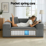 Artiss 2 Seater Sofa Loveseat Sofas Bed Couch No Assembly Corduroy Small Couches Apartement - Close-Up Angle