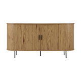 Oikiture Buffet Sideboard Sliding Doors Pantry Cabinet Natural