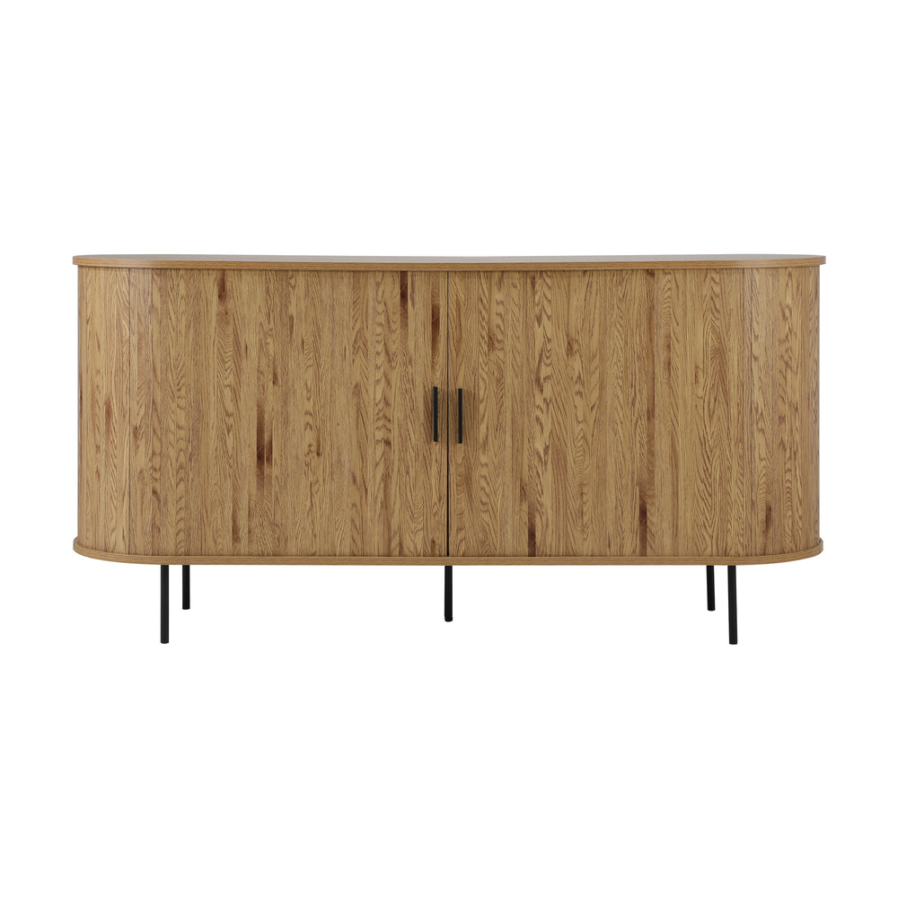 Oikiture Buffet Sideboard Sliding Doors Pantry Cabinet Natural