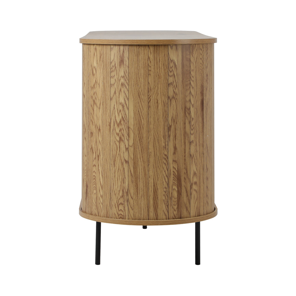 Oikiture Buffet Sideboard Sliding Doors Pantry Cabinet Natural