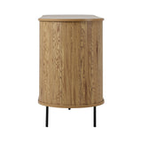 Oikiture Buffet Sideboard Sliding Doors Pantry Cabinet Natural - 45-Degree Angle