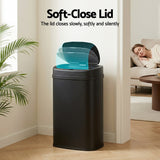 Devanti 50L Sensor Bin Motion Rubbish Automatic Black - Rear View
