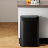 Devanti 50L Sensor Bin Motion Rubbish Automatic Black - Low Angle