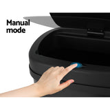 Devanti 50L Sensor Bin Motion Rubbish Automatic Black - 45-Degree Angle