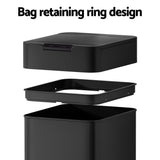 Devanti 50L Sensor Bin Motion Rubbish Bins Kitchen Automatic Trash Can Black - 45-Degree Angle