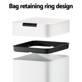 Devanti 50L Sensor Bin Motion Rubbish Bins Kitchen Automatic Trash Can White - 45-Degree Angle