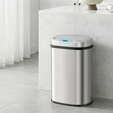 Devanti 50L Sensor Bin Motion Rubbish Automatic Silver - Low Angle
