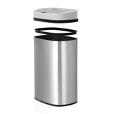 Devanti 50L Sensor Bin Motion Rubbish Automatic Silver - Side View