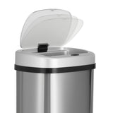 Devanti 50L Sensor Bin Motion Rubbish Automatic Silver - Top-Down View