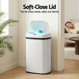 Devanti 50L Sensor Bin Motion Rubbish Automatic White - Rear View