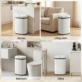 Devanti 50L Sensor Bin Motion Rubbish Automatic White - Close-Up Angle