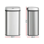 Devanti 60L Sensor Bin Motion Rubbish Automatic Silver, image 2