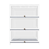 Oikiture Display Cabinet 3 Tiers Clear Door White - Top-Down View