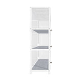 Oikiture Display Cabinet 3 Tiers Clear Door White - 45-Degree Angle