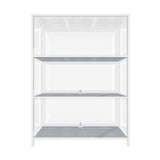 Oikiture Display Cabinet 3 Tiers Clear Door White
