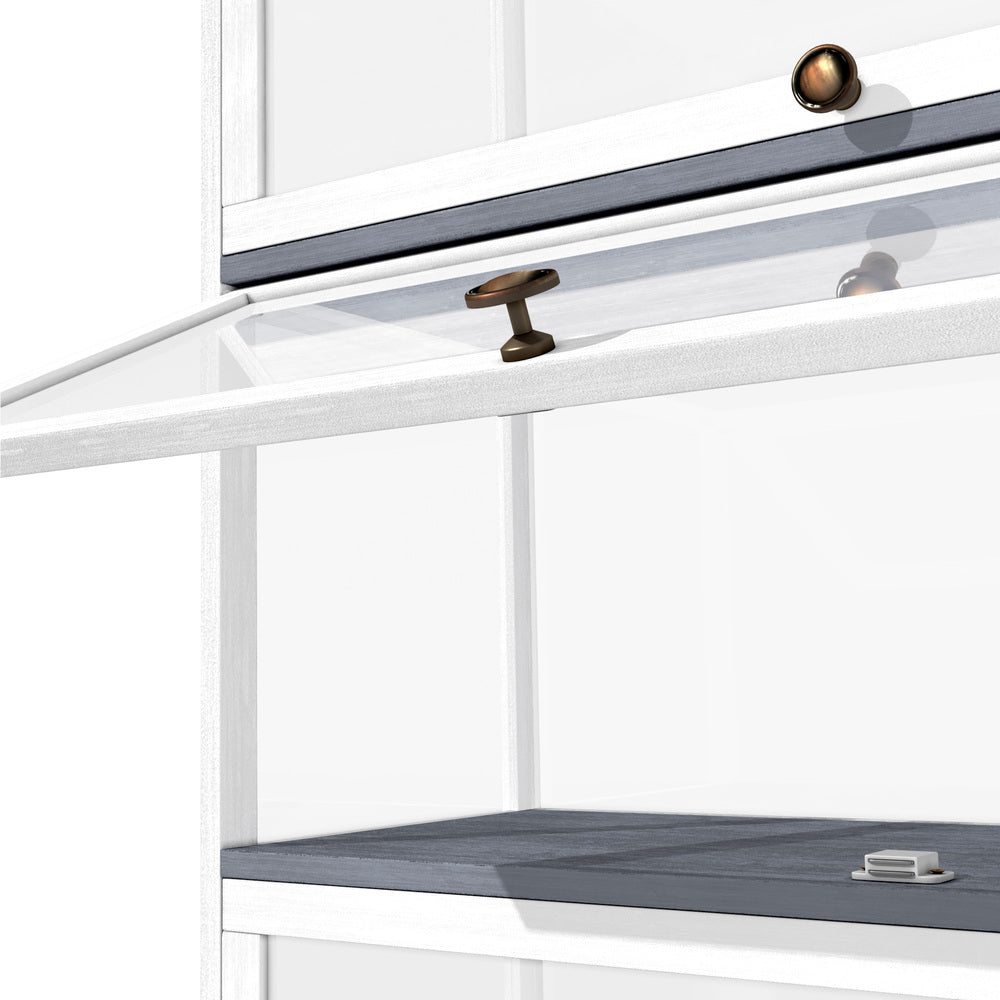 Oikiture Display Cabinet 3 Tiers Clear Door White