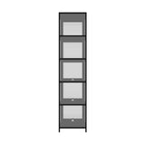 Oikiture Display Cabinet Slim 5-Tier Clear Black - Front View