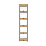 Oikiture Display Cabinet Slim 5-Tier Shelves Clear Oak