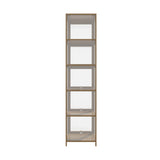 Oikiture Display Cabinet Slim 5-Tier Shelves Clear Oak - Top-Down View
