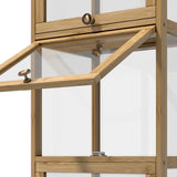 Oikiture Display Cabinet Slim 5-Tier Shelves Clear Oak