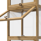 Oikiture Display Cabinet Slim 5-Tier Shelves Clear Oak - Extra Image