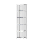 Oikiture Display Cabinet Slim 5-Tier Shelves Clear White