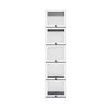 Oikiture Display Cabinet Slim 5-Tier Shelves Clear White - Extra Image