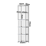 Oikiture Display Cabinet Slim 5-Tier Shelves Clear White