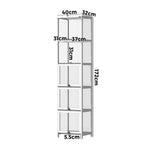 Oikiture Display Cabinet Slim 5-Tier Shelves Clear White, image 3