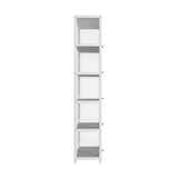 Oikiture Display Cabinet Slim 5-Tier Shelves Clear White